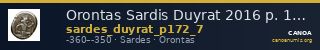 Orontas Sardis Duyrat 2016 p. 172, no. 7 — CANOA