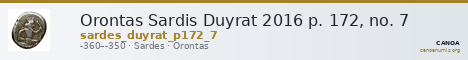 Orontas Sardis Duyrat 2016 p. 172, no. 7 — CANOA