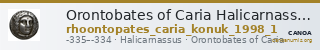 Orontobates of Caria Halicarnassus Konuk 1998 1 — CANOA