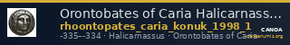 Orontobates of Caria Halicarnassus Konuk 1998 1 — CANOA