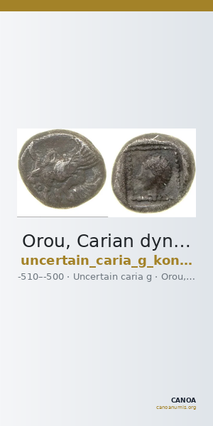 Orou, Carian dynast Uncertain Carian mint G Konuk 2007a Type 1 — CANOA