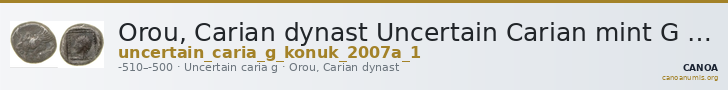Orou, Carian dynast Uncertain Carian mint G Konuk 2007a Type 1 — CANOA