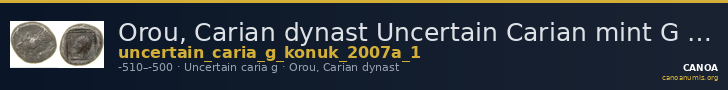 Orou, Carian dynast Uncertain Carian mint G Konuk 2007a Type 1 — CANOA