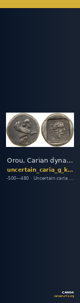 Orou, Carian dynast Uncertain Carian mint G Konuk 2007a Type 3 — CANOA