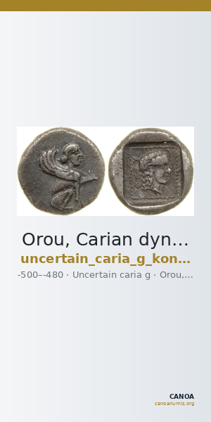 Orou, Carian dynast Uncertain Carian mint G Konuk 2007a Type 3 — CANOA