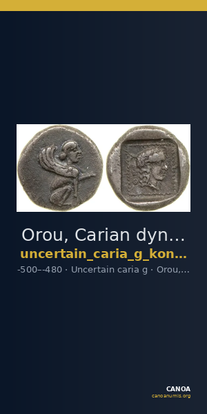 Orou, Carian dynast Uncertain Carian mint G Konuk 2007a Type 3 — CANOA