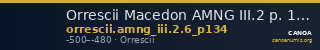 Orrescii Macedon AMNG III.2 p. 134, 6 — CANOA
