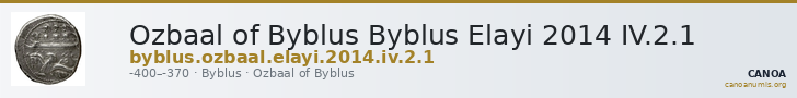 Ozbaal of Byblus Byblus Elayi 2014 IV.2.1 — CANOA