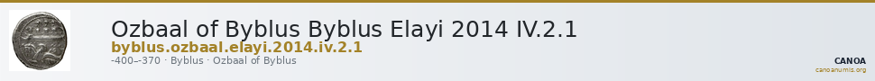 Ozbaal of Byblus Byblus Elayi 2014 IV.2.1 — CANOA