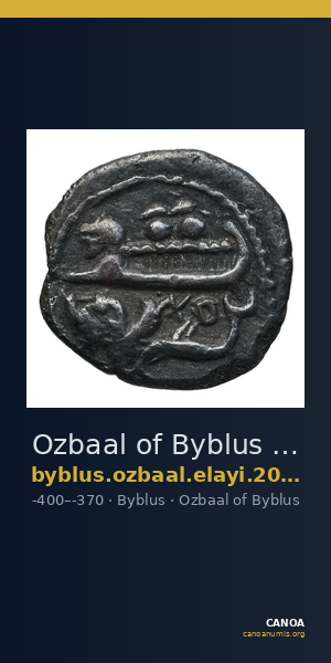 Ozbaal of Byblus Byblus Elayi 2014 IV.2.2 — CANOA