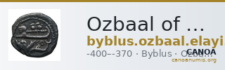 Ozbaal of Byblus Byblus Elayi 2014 IV.2.2 — CANOA