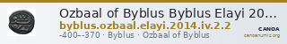 Ozbaal of Byblus Byblus Elayi 2014 IV.2.2 — CANOA
