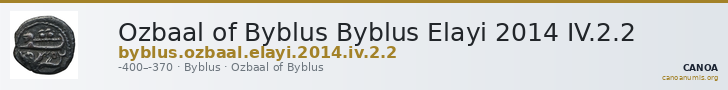 Ozbaal of Byblus Byblus Elayi 2014 IV.2.2 — CANOA
