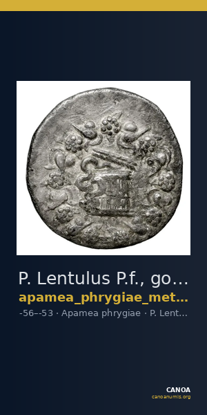 P. Lentulus P.f., governor of Cilicia Apamea in Phrygia Metcalf 2017 V — CANOA