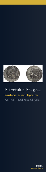 P. Lentulus P.f., governor of Cilicia Laodiceia ad Lycum Metcalf 2017 IX — CANOA