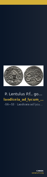 P. Lentulus P.f., governor of Cilicia Laodiceia ad Lycum Metcalf 2017 VIII — CANOA