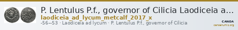 P. Lentulus P.f., governor of Cilicia Laodiceia ad Lycum Metcalf 2017 X — CANOA