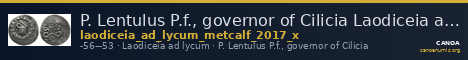 P. Lentulus P.f., governor of Cilicia Laodiceia ad Lycum Metcalf 2017 X — CANOA