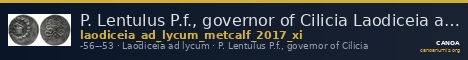 P. Lentulus P.f., governor of Cilicia Laodiceia ad Lycum Metcalf 2017 XI — CANOA