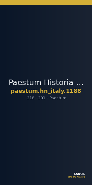 Paestum Historia Numorum Italy 1188 — CANOA
