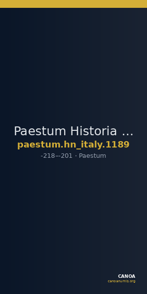Paestum Historia Numorum Italy 1189 — CANOA