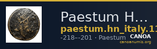Paestum Historia Numorum Italy 1195 — CANOA