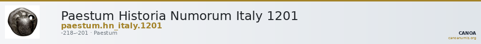 Paestum Historia Numorum Italy 1201 — CANOA