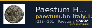Paestum Historia Numorum Italy 1218 — CANOA