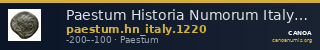 Paestum Historia Numorum Italy 1220 — CANOA