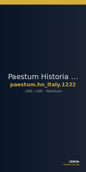 Paestum Historia Numorum Italy 1222 — CANOA