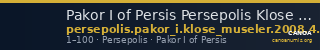 Pakor I of Persis Persepolis Klose and Müseler 2008 4, 27-9 — CANOA