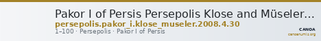 Pakor I of Persis Persepolis Klose and Müseler 2008 avr.-304, 30 — CANOA