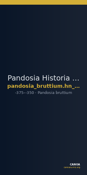 Pandosia Historia Numorum Italy 2450 — CANOA