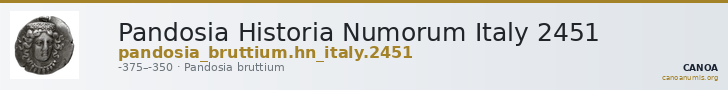 Pandosia Historia Numorum Italy 2451 — CANOA