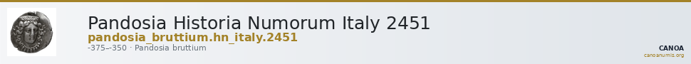 Pandosia Historia Numorum Italy 2451 — CANOA