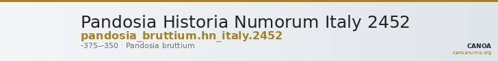 Pandosia Historia Numorum Italy 2452 — CANOA