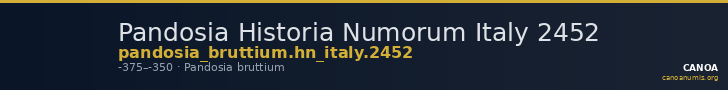 Pandosia Historia Numorum Italy 2452 — CANOA