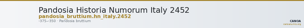 Pandosia Historia Numorum Italy 2452 — CANOA