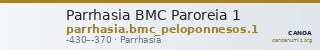 Parrhasia BMC Paroreia 1 — CANOA