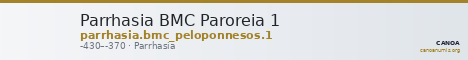 Parrhasia BMC Paroreia 1 — CANOA