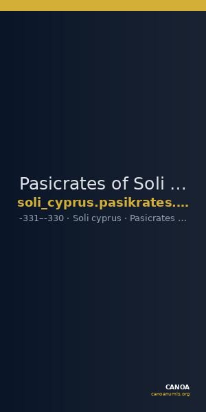 Pasicrates of Soli Soli BMC Soli 1A — CANOA