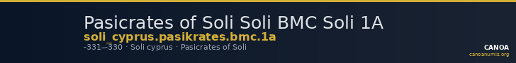 Pasicrates of Soli Soli BMC Soli 1A — CANOA