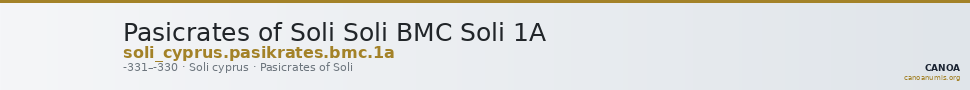 Pasicrates of Soli Soli BMC Soli 1A — CANOA