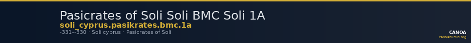 Pasicrates of Soli Soli BMC Soli 1A — CANOA