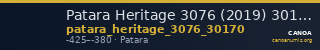 Patara Heritage 3076 (2019) 30170 — CANOA