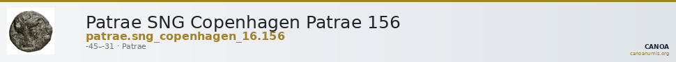 Patrae SNG Copenhagen Patrae 156 — CANOA