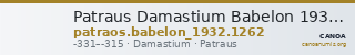 Patraus Damastium Babelon 1932 1262 — CANOA