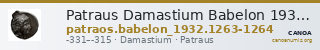 Patraus Damastium Babelon 1932 1263-1264 — CANOA