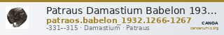 Patraus Damastium Babelon 1932 1266-1267 — CANOA