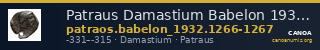 Patraus Damastium Babelon 1932 1266-1267 — CANOA